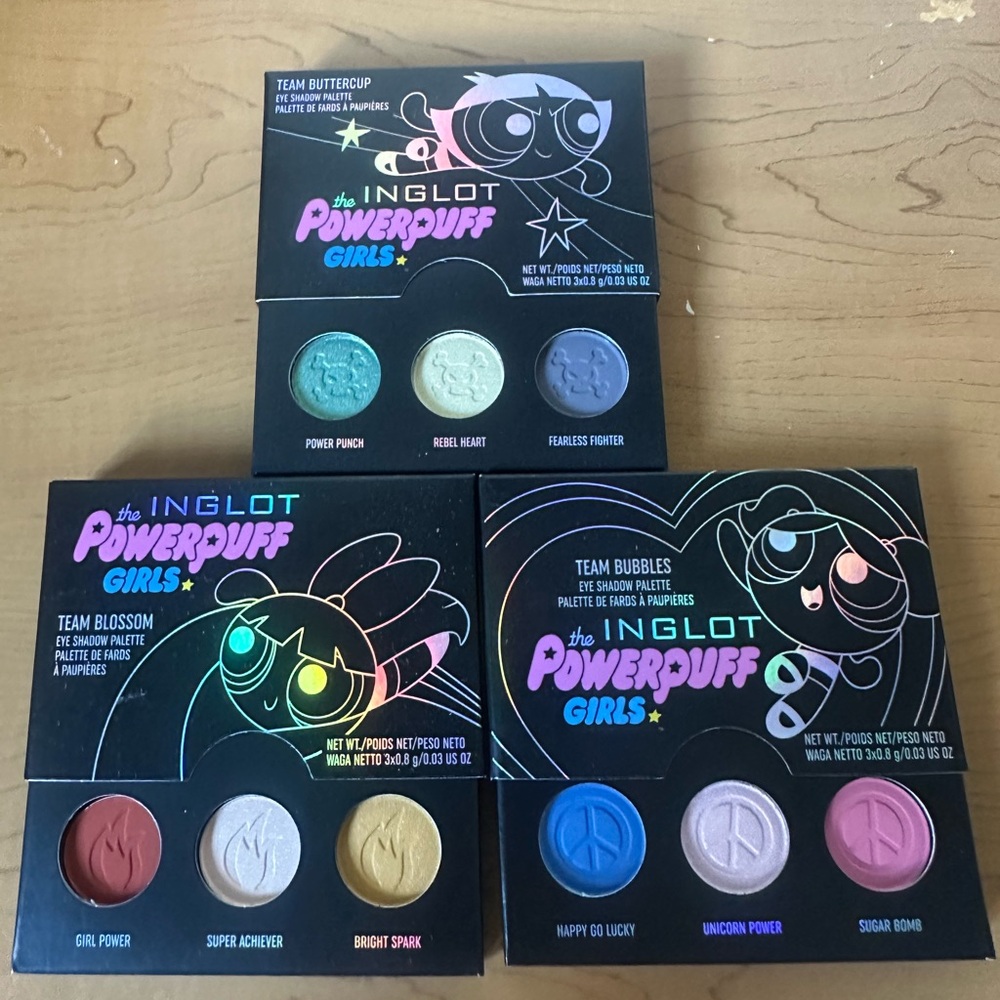 Inglot x powerpuff girl eyeshadows